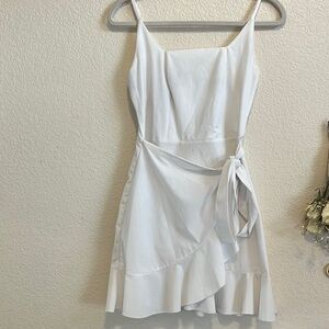 Amazon White Wrap Tie Front Mini Dress